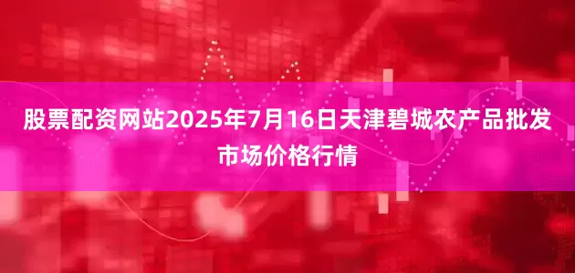 股票配资网站2025年7月16日天津碧城农产品批发市场价格行情